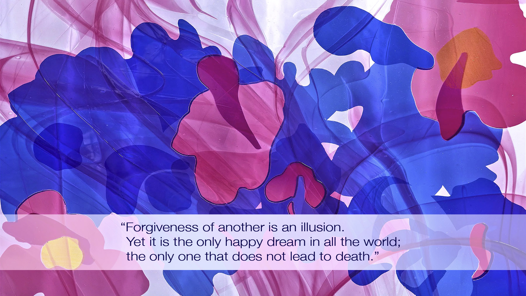 Forgiveness of another is an illusion.  Yet it is the only happy dream in all the world; the only one that does not lead to death.