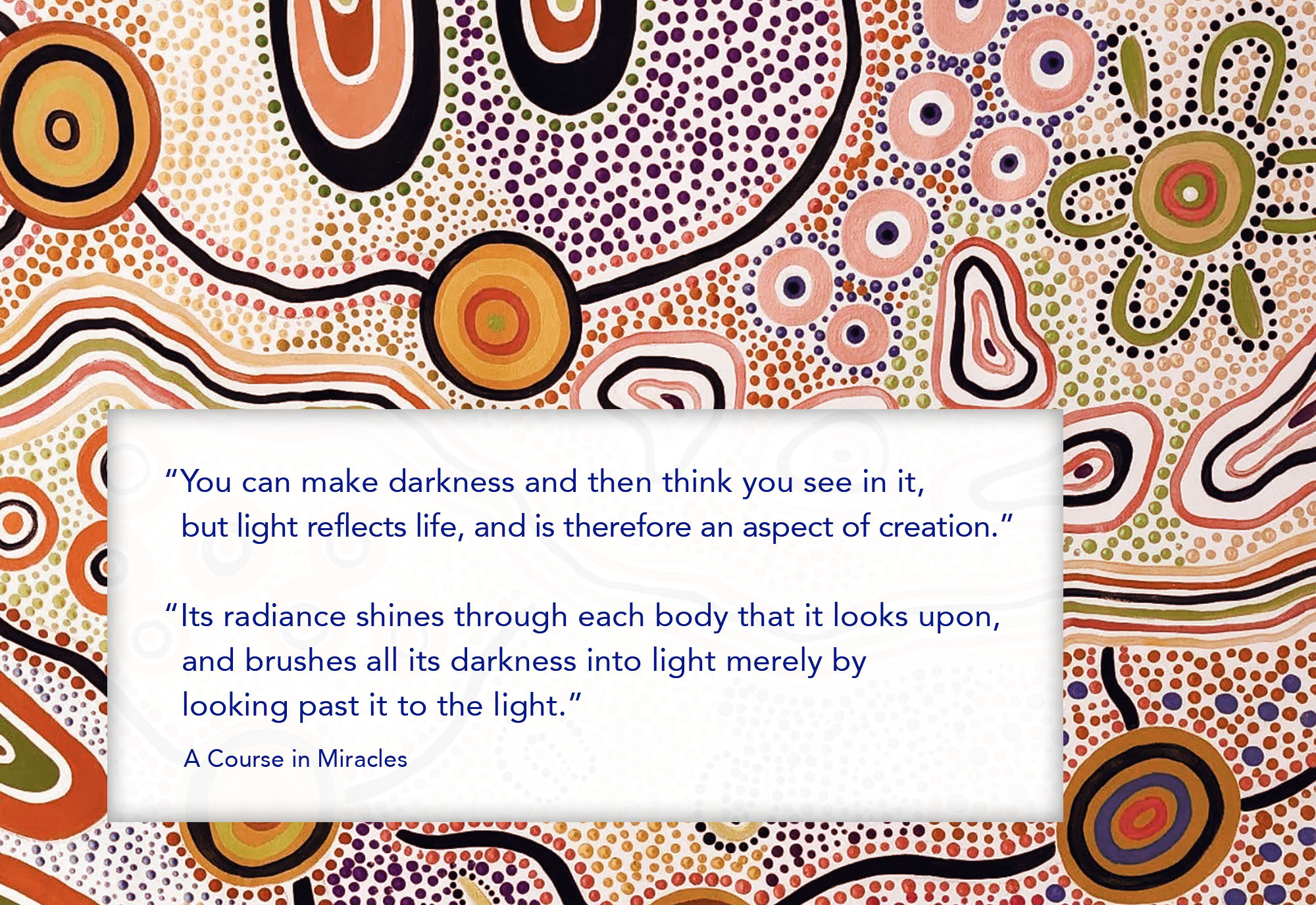 Its radiance shines through each body that it looks upon, and brushes all its darkness into light merely by looking past it to the light.