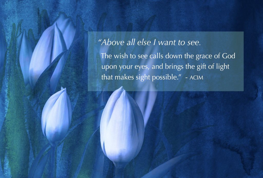 Above all else I want to see The wish to see calls down the grace of God upon your eyes, and brings the gift of light that makes sight possible.